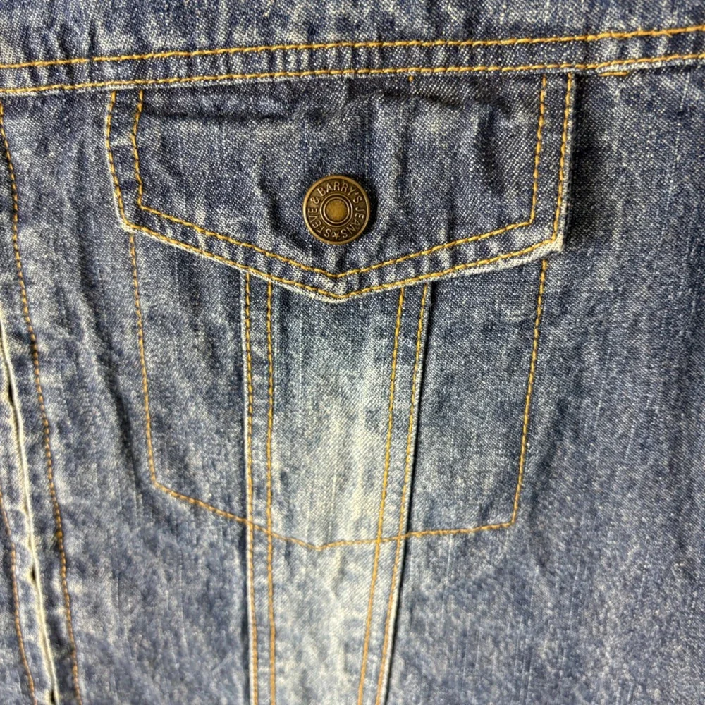 Steve Barrys Relaxed Fit Denim Sherpa Lined Jacket XL Blue Jean Faux Fur Collar - Picture 4 of 6